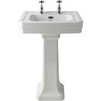 B C Designs BC Designs Victrion 540Mm Basin & Pedestal 2Th White