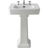 B C Designs BC Designs Victrion 540Mm Basin & Pedestal 3Th White