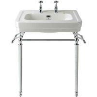 B C Designs BC Designs Victrion 640Mm Basin & Ornate Stand 2Th White