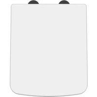 nuie NCH198B Modern Bathroom Square Soft Close Toilet Seat Cover Caps, 358 x 70 x 435mm, White/Black