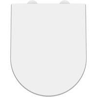 nuie D Shape Soft Close Toilet Seat, QR, Top Fix, White Caps