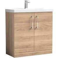 nuie Arno 800mm Floor Standing 2-Door Vanity & Basin 3 - Bleached Oak