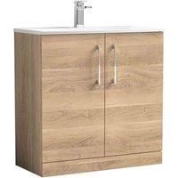 nuie Arno 800mm Floor Standing 2-Door Vanity & Basin 4 - Bleached Oak