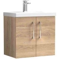 nuie Arno 600mm Wall Hung 2-Door Vanity & Basin 1 - Bleached Oak