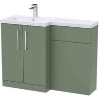 nuie Arno 1100mm Left Hand Combination - Satin Green, Green