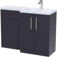 Nuie Arno 1100mm Vanity Sink Combination Unit & 1 Piece Top Soft Black Bathroom