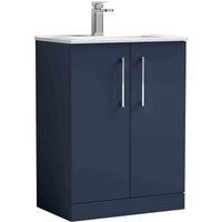 nuie Arno 600mm Floor Standing 2-Door Vanity & Basin 2 - Midnight Blue