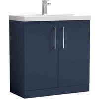 nuie Arno 800mm Floor Standing 2-Door Vanity & Basin 3 - Midnight Blue