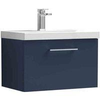 nuie Arno 600mm Wall Hung 1-Drawer Vanity & Basin 3 - Midnight Blue