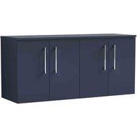 nuie Arno 1200mm Wall Hung 4-Door Vanity & Worktop - Midnight Blue, Blue