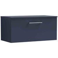 nuie Arno 800mm Wall Hung 1-Drawer Vanity & Worktop - Midnight Blue