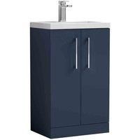 nuie 500mm Floor Standing 2-Door Vanity & Polymarble Basin - Midnight Blue