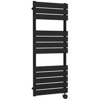 Nuie Flat Panel Electric Towel Rail 1213mm H x 500mm W - Matt Black