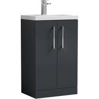 Compact Floor Standing 2 Door Vanity Basin Unit with Basin - Choose Size, Colour