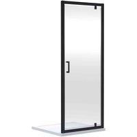 ETAL Framed Rectangular Pivot Shower Door Matt Black 795mm x 1900mm (634RW)