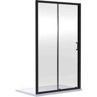 ETAL Framed Rectangular Sliding Shower Door Matt Black 1090mm x 1900mm (154RW)