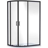ETAL SMQU108BP-E6 Framed Offset Quadrant Shower Enclosure Matt Black 980mm x 780mm x 1900mm (395RW)