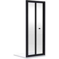 ETAL Framed Rectangular Bi-Fold Shower Door Matt Black 750mm x 1900mm (806RW)