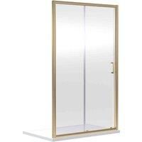 ETAL Framed Rectangular Sliding Shower Door Brushed Brass 1390mm x 1900mm (653RW)