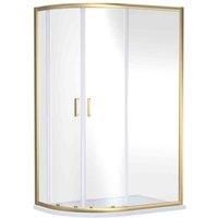 ETAL SMQU128BB-E6 Framed Offset Quadrant Shower Enclosure Brushed Brass 1180mm x 780mm x 1900mm (834RW)
