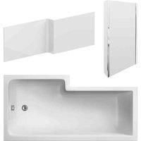 nuie 1800mm Right Hand Square Shower Bath Set