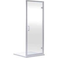nuie Rene 1900 x 800mm Hinged Shower Door - Chrome, Silver