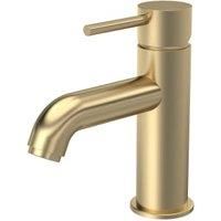 Round Mono Basin Sink Mixer Tap & Push Button Waste - Brushed Brass - Balterley