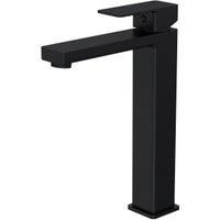 Square Tall Mono Basin Mixer Tap - Matt Black