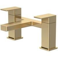 Square Deck Mounted Bath Filler Tap - Brushed Brass - Balterley