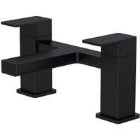 Square Deck Mounted Bath Filler Tap - Matt Black - Balterley