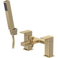 Square Bath Shower Mixer Tap with Shower Kit - Brushed Brass - Balterley