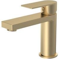 Modern Square Mono Basin Mixer Tap & Push Button Waste - Brushed Brass - Balterley