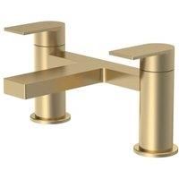 Contemporary Deck Mounted Bath Filler Tap - Brushed Brass - Balterley