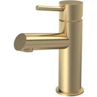 Round Mono Basin Mixer Tap & Push Button Waste - Brushed Brass - Balterley