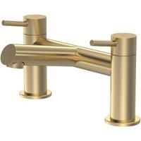 Minimalist Deck Mounted Bath Filler Tap - Brushed Brass - Balterley
