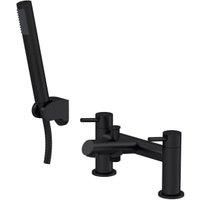 Round Minimalist Bath Shower Mixer Tap with Shower Kit - Matt Black - Balterley