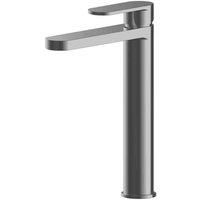 nuie Binsey High Rise Mono Basin Mixer - Brushed Pewter, Silver