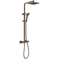 nuie Square Thermostatic Bar Valve & Kit - Brown, Brown