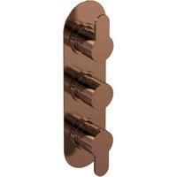 nuie Arvan Triple Thermostatic Valve with Diverter - Brown, Brown