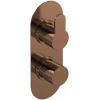 nuie Arvan Twin Thermostatic Valve - Brown, Brown