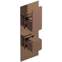 nuie Windon Twin Thermostatic Valve - Brown, Brown