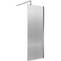 nuie Fluted Wetroom Screen - 1850x800mm - Silver