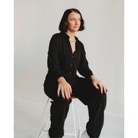 Shana Black Collared Jumpsuit