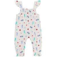 Lilly + Sid Baby Girls Seahorse Frill Dungarees - Multi