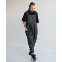 Alice Black Denim Smocking Strap Jumpsuit