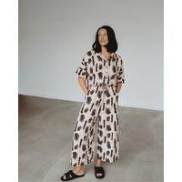 Iris Cream Seaweed Print Jumpsuit