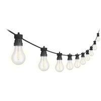 4lite Antheia Solar Outdoor Festoon String Lighting (Black) 11ft 260lm IP44 Rated Exterior 10 x Traditional String Light - Bulbs Included- 4L2/6017-4Yr Guarantee