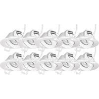 4lite Marsonia Adjustable LED Downlights Matt White 5W 450lm 10 Pack (808VG)