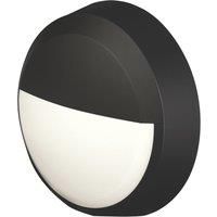 4lite Pylus Outdoor Round LED Bulkhead with Eyelid Cover Black 12W 660lm (500VH)
