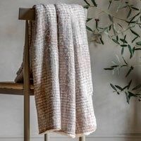 Kilburn & Scott Woven Natural Faux Mohair Sherpa Throw